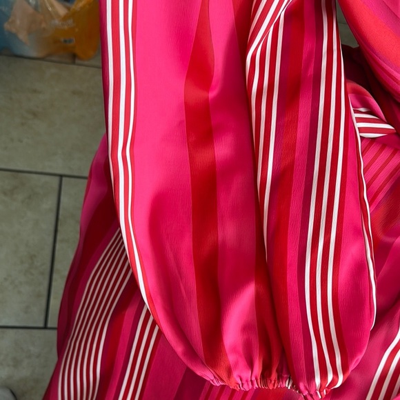 Eloquii Pink Striped Wrap Dress - Picture 5 of 8